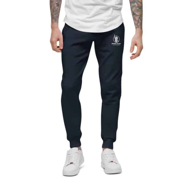 Unisex Fleece Sweatpants (Black and Dark Blue) - Image 2