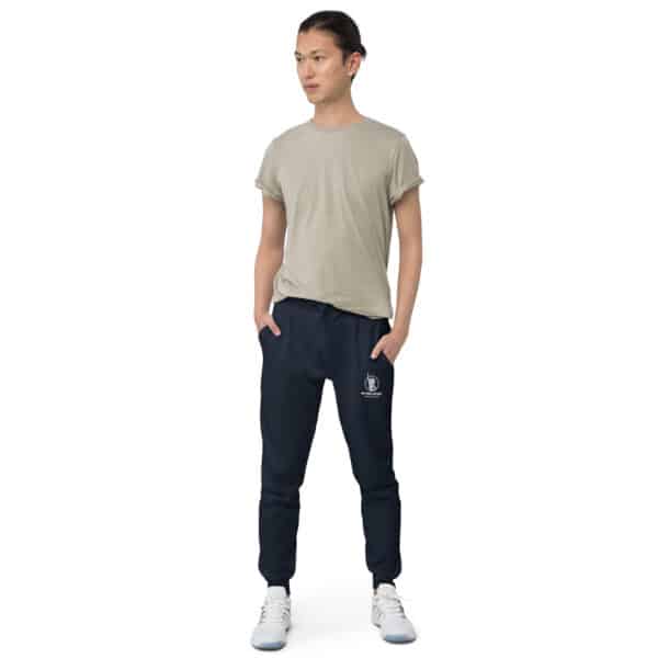 Unisex Fleece Sweatpants (Black and Dark Blue) - Image 3