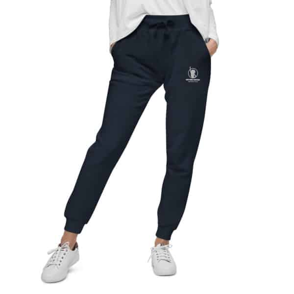 Unisex Fleece Sweatpants (Black and Dark Blue) - Image 4